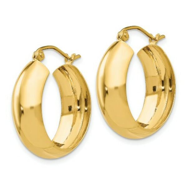 14K Yellow Gold Hoop Earrings  14mm length