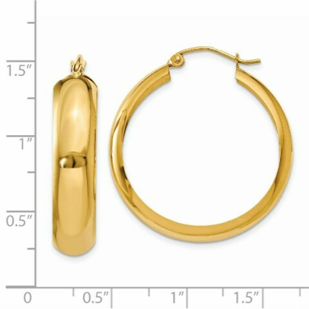 14K Yellow Gold Hoop Earrings  18mm length