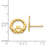 Load image into Gallery viewer, 14K Yellow Gold Claddagh Post Earrings
