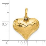 Load image into Gallery viewer, 14K Yellow Gold Faceted Puffed Heart Pendant
