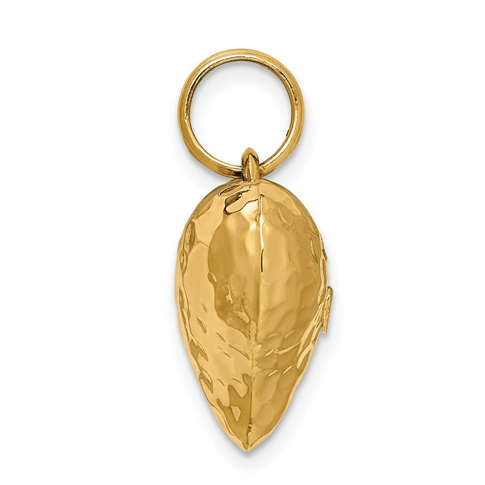 14K Yellow Gold Faceted Puffed Heart Pendant