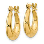 Load image into Gallery viewer, 14K Yellow Gold Polished Oval Hollow Hoop Earrings  9mm length

