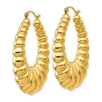 Load image into Gallery viewer, 14K Yellow Gold Polished Scalloped Hoop Earrings  18mm length
