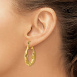 Load image into Gallery viewer, 14K Yellow Gold Polished Dolphin Hoop Earrings 17mm length
