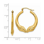 Load image into Gallery viewer, 14K Yellow Gold Polished Ram Hoop Earrings  20mm length
