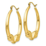 Load image into Gallery viewer, 14K Yellow Gold Polished Ram Hoop Earrings  24mm length

