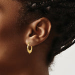 Load image into Gallery viewer, 14K Yellow Gold Ram Head Hoop Earrings  10mm length
