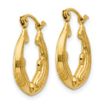 Load image into Gallery viewer, 14K Yellow Gold Dolphin Hoop Earrings  3mm width
