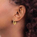 Load image into Gallery viewer, 14K Yellow Gold Dolphin Hoop Earrings  3mm width
