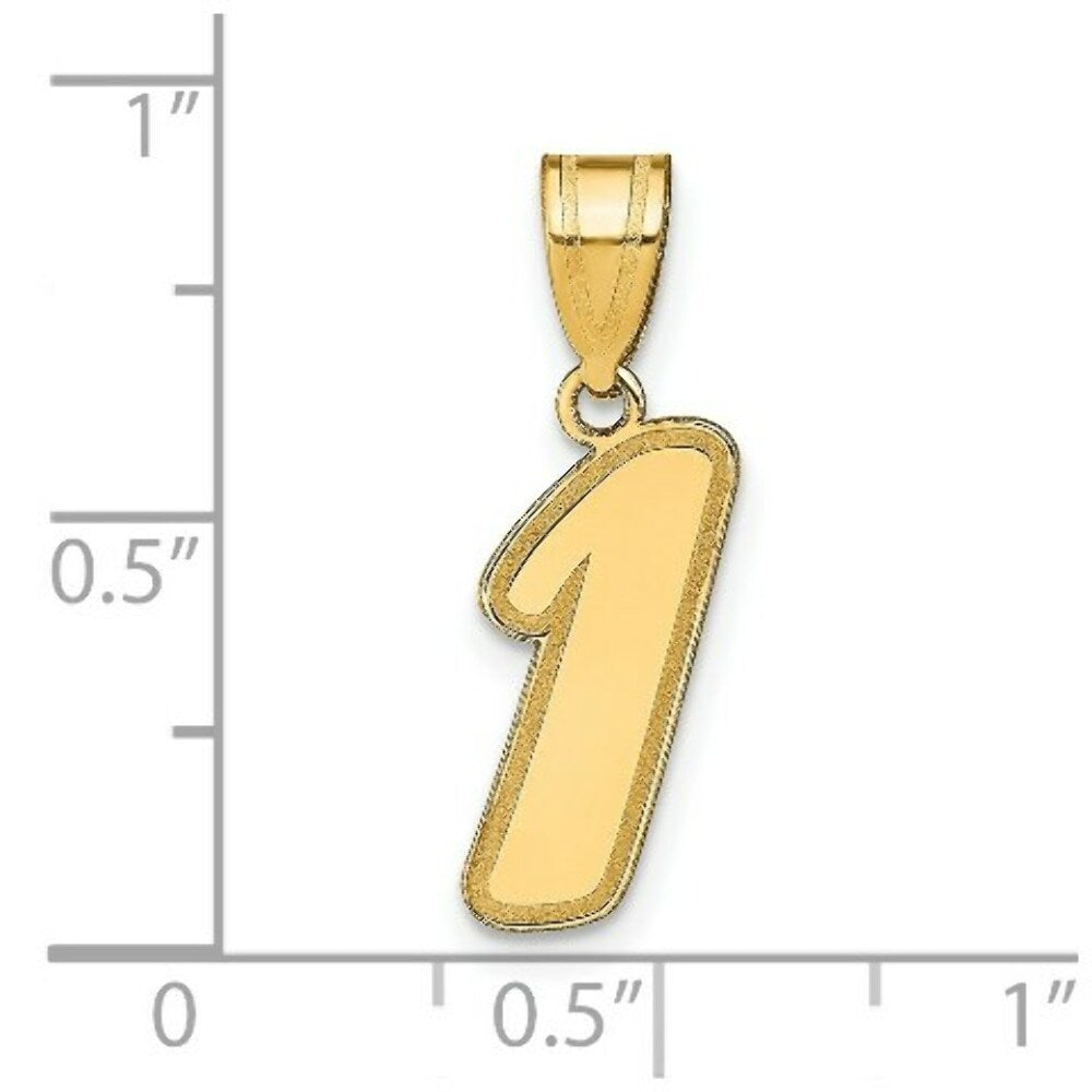 14K Yellow Gold Polished Script Number 1 Pendant