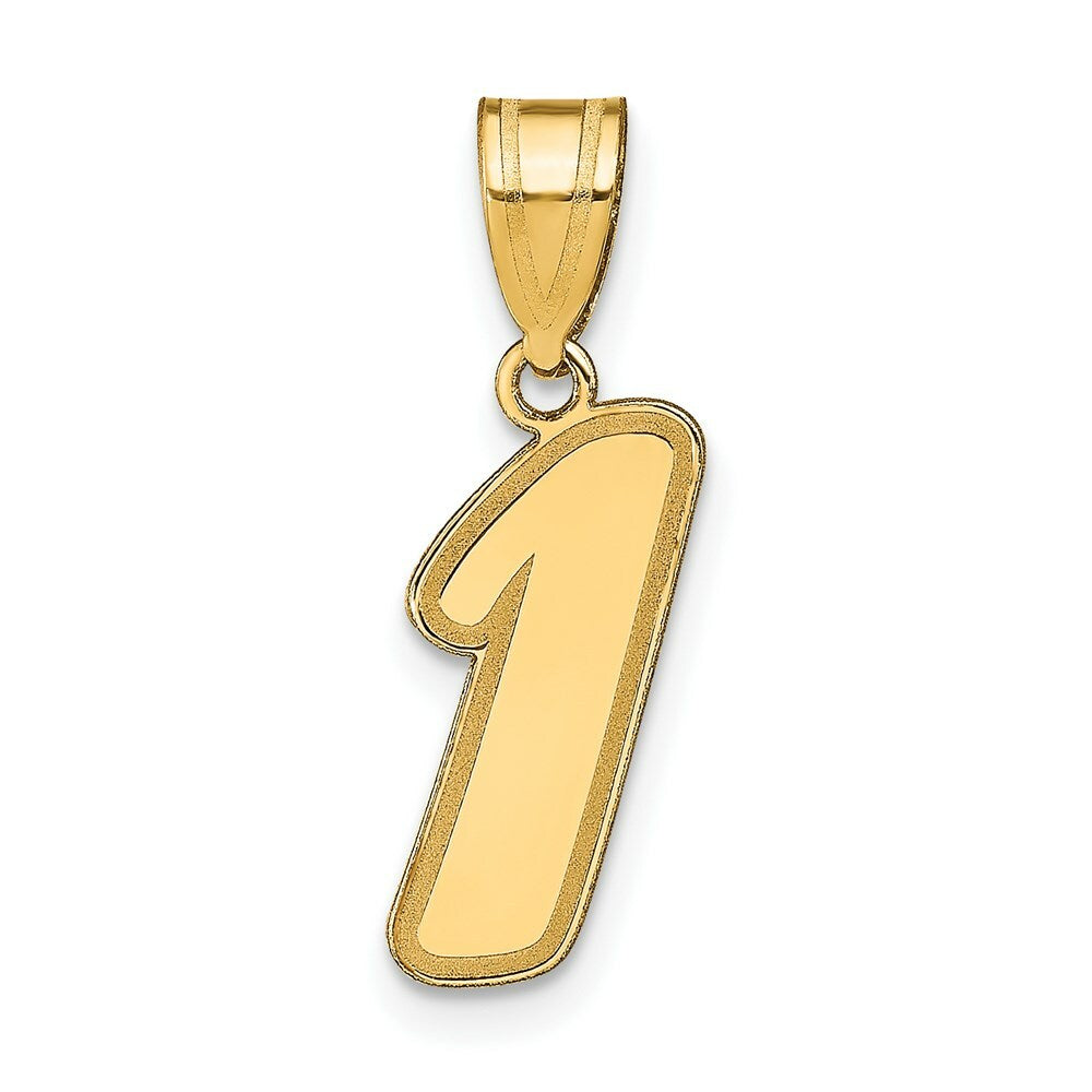 14K Yellow Gold Polished Script Number 1 Pendant