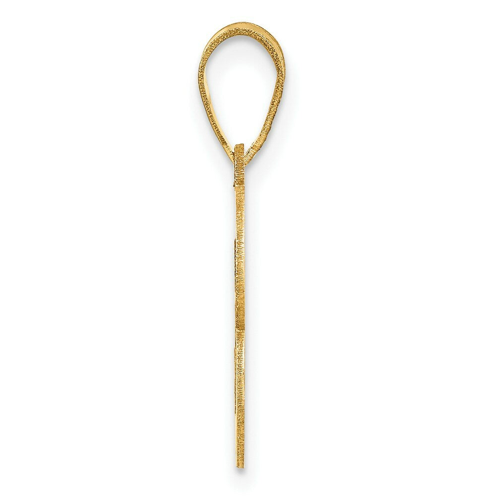14K Yellow Gold Polished Script Number 3 Pendant