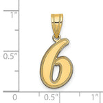 Load image into Gallery viewer, 14K Yellow Gold Polished Script Number 6 Pendant
