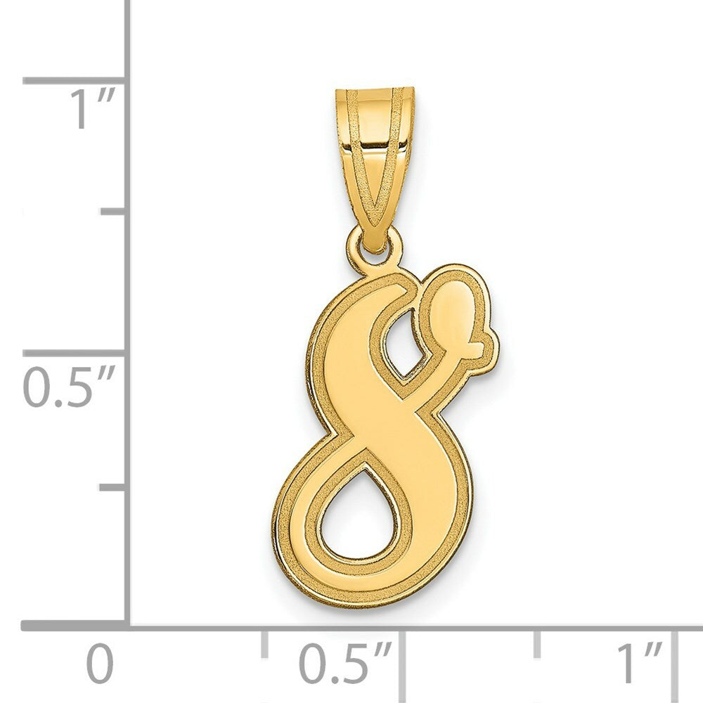 14K Yellow Gold Polished Script Number 8 Pendant