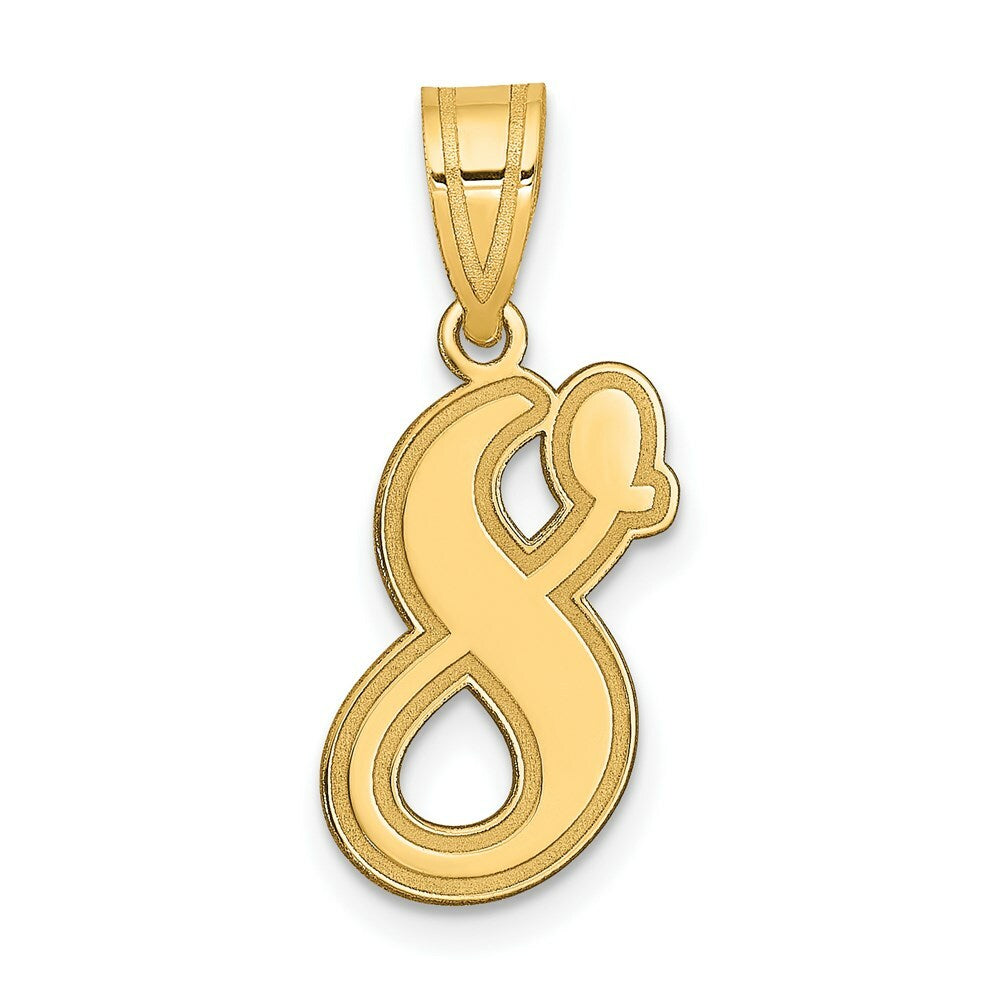 14K Yellow Gold Polished Script Number 8 Pendant
