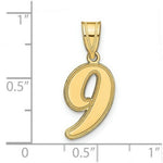 Load image into Gallery viewer, 14K Yellow Gold Polished Script Number 9 Pendant

