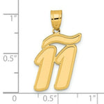 Load image into Gallery viewer, 14K Yellow Gold Polished Script Number 11 Pendant
