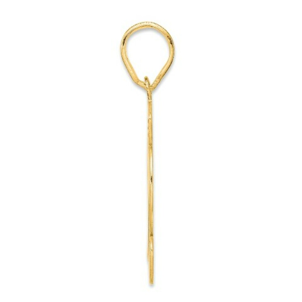 14K Yellow Gold Polished Script Number 12 Pendant