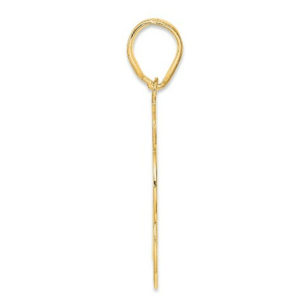 14K Yellow Gold Polished Script Number 13 Pendant