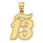 Load image into Gallery viewer, 14K Yellow Gold Polished Script Number 13 Pendant
