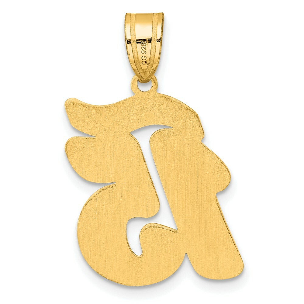 14K Yellow Gold Polished Script Number 15 Pendant