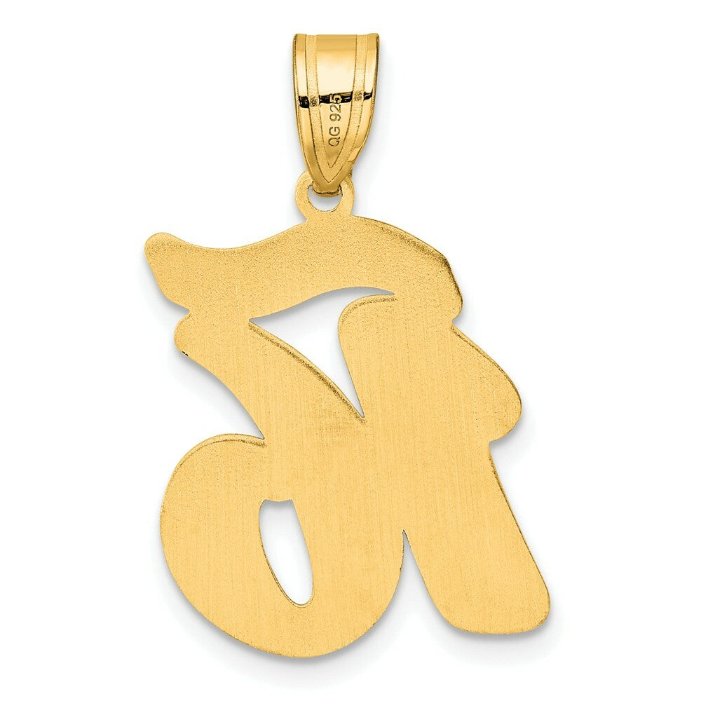 14K Yellow Gold Polished Script Number 16 Pendant