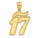 Load image into Gallery viewer, 14K Yellow Gold Polished Script Number 17 Pendant
