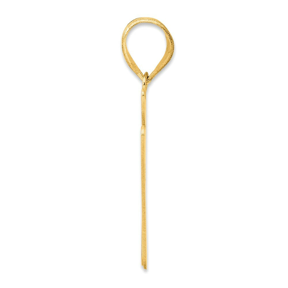 14K Yellow Gold Polished Script Number 17 Pendant
