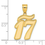 Load image into Gallery viewer, 14K Yellow Gold Polished Script Number 17 Pendant
