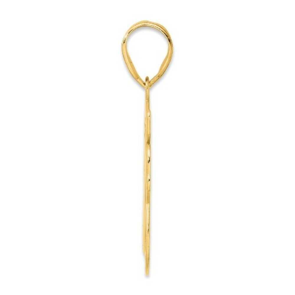 14K Yellow Gold Polished Script Number 18 Pendant