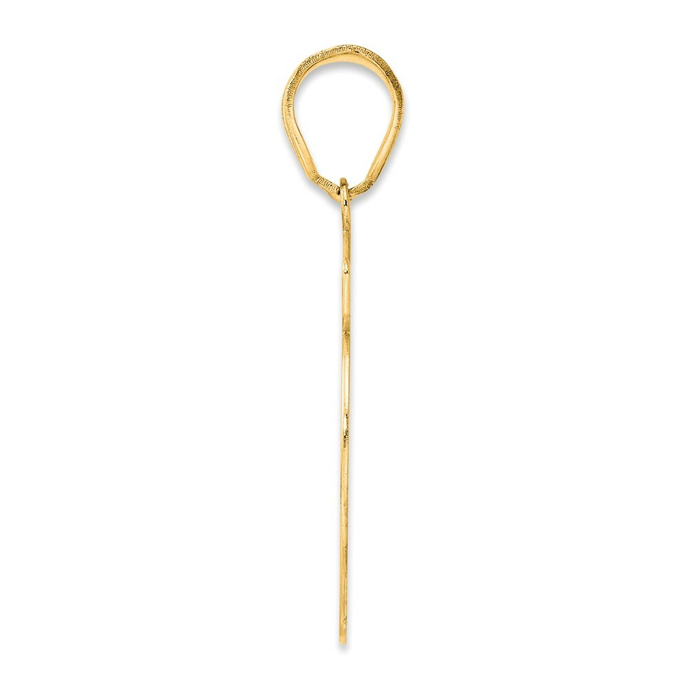 14K Yellow Gold Polished Script Number 19 Pendant