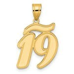 Load image into Gallery viewer, 14K Yellow Gold Polished Script Number 19 Pendant
