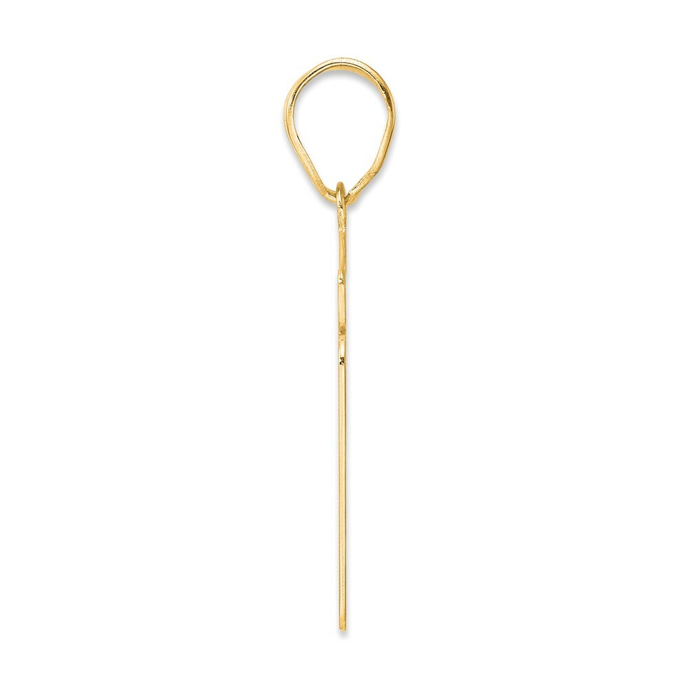 14K Yellow Gold Polished Script Number 21 Pendant