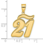 Load image into Gallery viewer, 14K Yellow Gold Polished Script Number 21 Pendant
