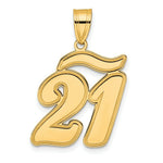 Load image into Gallery viewer, 14K Yellow Gold Polished Script Number 21 Pendant
