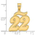 Load image into Gallery viewer, 14K Yellow Gold Polished Script Number 22 Pendant
