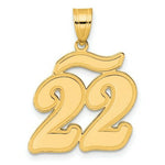Load image into Gallery viewer, 14K Yellow Gold Polished Script Number 22 Pendant
