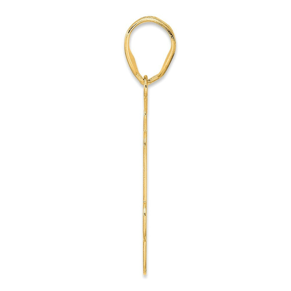 14K Yellow Gold Polished Script Number 24 Pendant