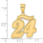 Load image into Gallery viewer, 14K Yellow Gold Polished Script Number 24 Pendant
