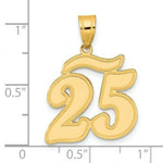 Load image into Gallery viewer, 14K Yellow Gold Polished Script Number 25 Pendant
