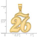 Load image into Gallery viewer, 14K Yellow Gold Polished Script Number 26 Pendant
