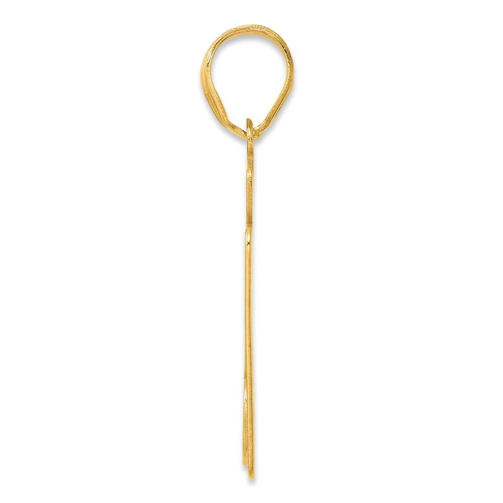 14K Yellow Gold Polished Script Number 27 Pendant