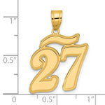 Load image into Gallery viewer, 14K Yellow Gold Polished Script Number 27 Pendant
