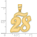 Load image into Gallery viewer, 14K Yellow Gold Polished Script Number 28 Pendant
