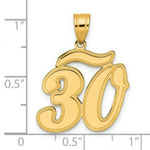 Load image into Gallery viewer, 14K Yellow Gold Polished Script Number 30 Pendant
