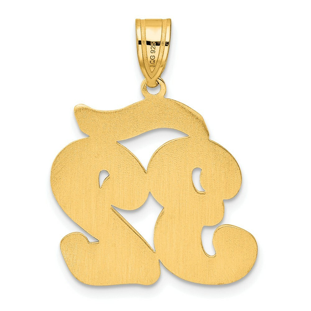 14K Yellow Gold Polished Script Number 32 Pendant