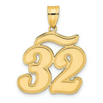 Load image into Gallery viewer, 14K Yellow Gold Polished Script Number 32 Pendant
