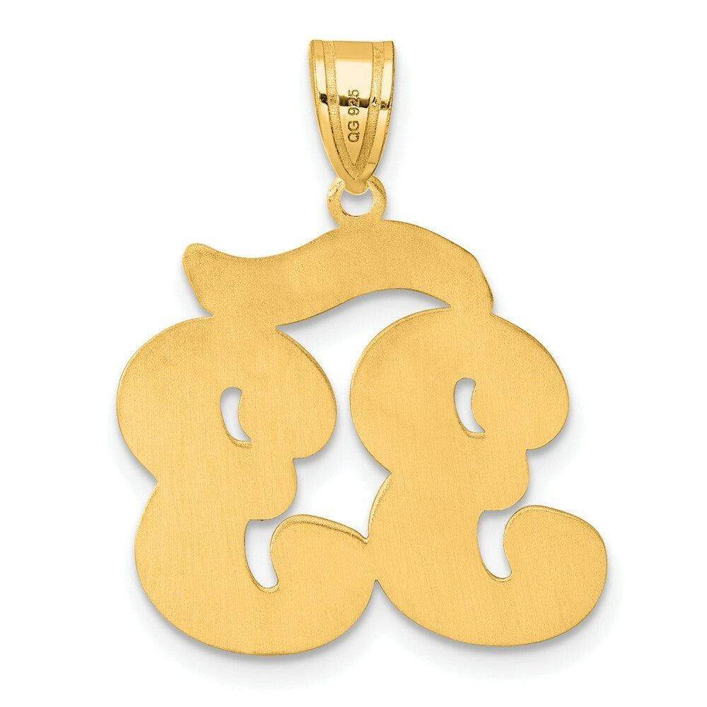 14K Yellow Gold Polished Script Number 33 Pendant