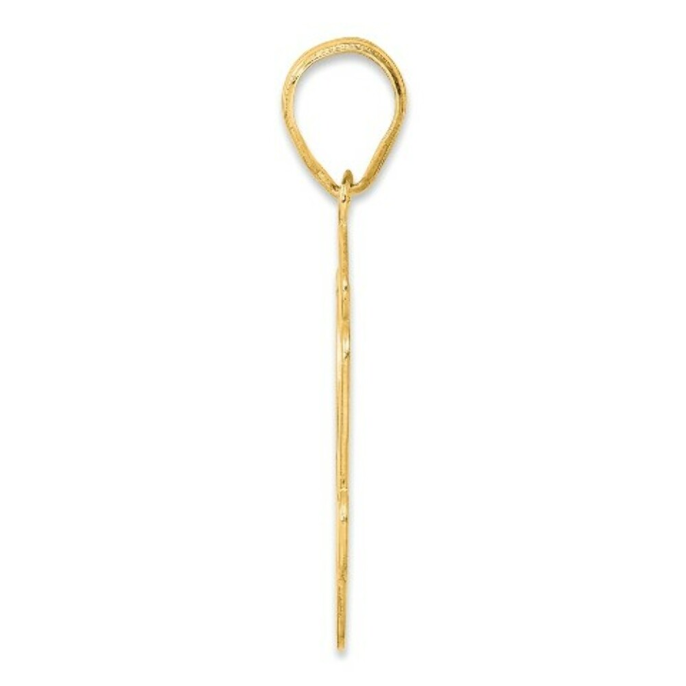 14K Yellow Gold Polished Script Number 34 Pendant