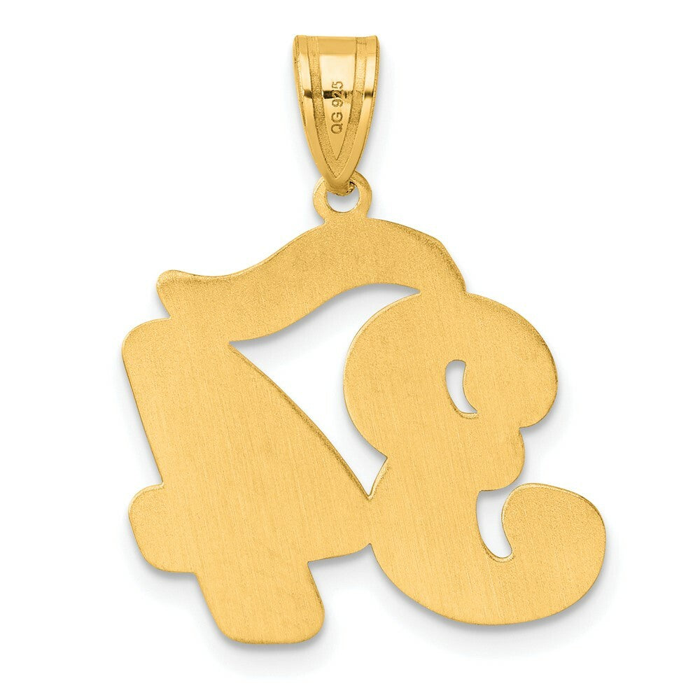 14K Yellow Gold Polished Script Number 34 Pendant